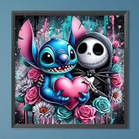 Stitch & Skull Pattern DIY Diamond Arts Colorful Painting Kit without Frame, DIY 5D Diamond Arts Colorful Painting for Bedroo...