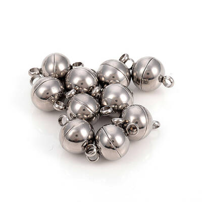 Tarnish Resistant 201 Stainless Steel Magnetic Clasps with Loops