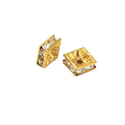 Brass Rhinestone Spacer Beads