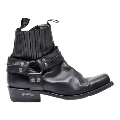 SENDRA Biker Boots Black Leather Mens UK 9