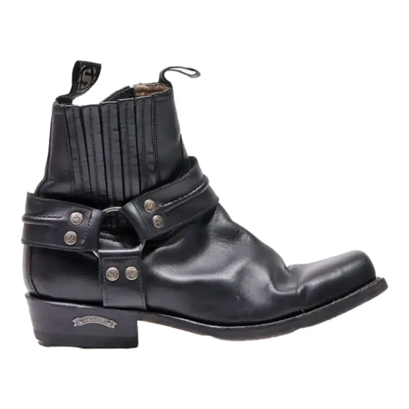 SENDRA Biker Boots Black Leather Mens UK 9