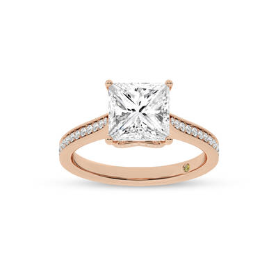 Taos Hidden Halo Princess Cut Lab Grown Diamond Engagement Ring | Rose Gold 1 1/4 - 4 1/3 CT. TW.