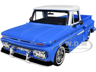 1966 GMC C1000 Fenderside Pickup Truck Lowrider Blue with White Top \