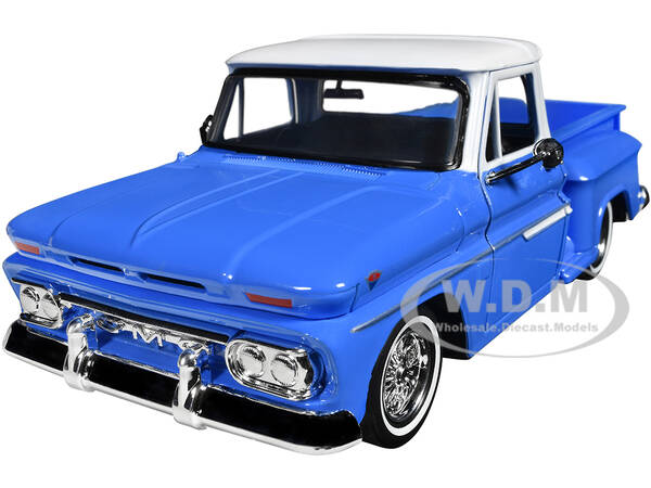 1966 GMC C1000 Fenderside Pickup Truck Lowrider Blue with White Top \