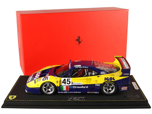 Ferrari F40 LM #45 Jean-Marc Gounon - Eric Bernard - Paul Belmondo Ennea SRL Igol 24 Hours of Le Mans (1996) with DISPLAY CAS...