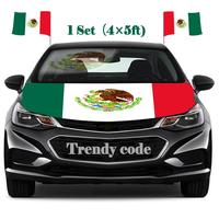 Patriotic Mexican Car Hood Cover Set , 1 Mexiacn Car Hood Cover (4×5ft), 2 Window Flags (19×18in), Mexican Independence Day...