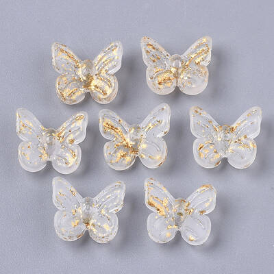 Transparent Spray Painted Glass Charms