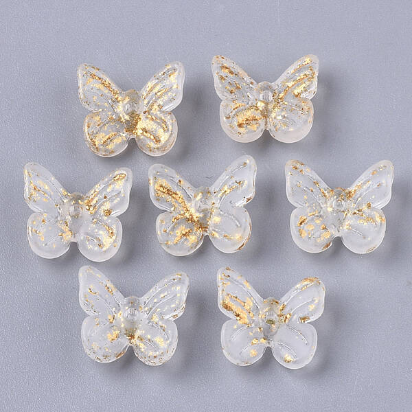 Transparent Spray Painted Glass Charms