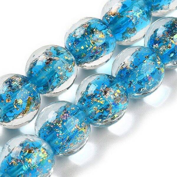 Handmade Dichroic Foil Glass Beads Strands