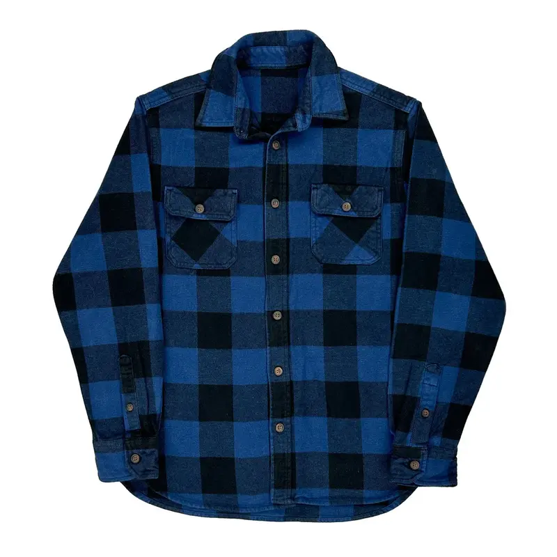 Jachs Checked Shirt - Medium Blue Cotton