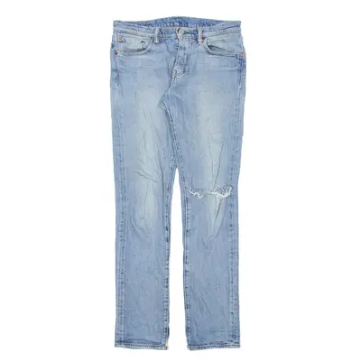 LEVI'S 511 Jeans Distressed Blue Denim Skinny Straight Womens W30 L32