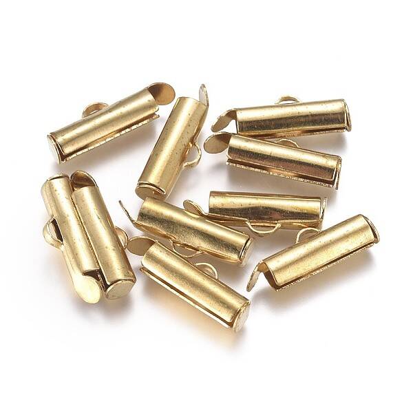 Brass Slide On End Clasp Tubes