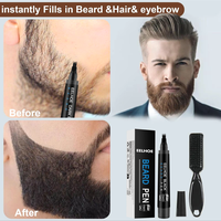 Beard Pen Filler Kit for Men - Waterproof & Sweat-Proof Long-Lasting Oil Wax Base - Natural Finish for Beard Eyebrow & Scalp