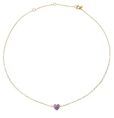 Breil Collana Romantica Placcata Oro Con Cuore In Ametista Candy Tj3598