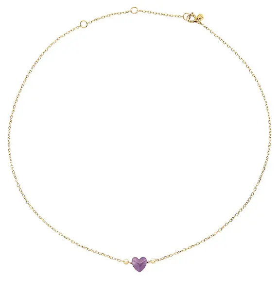 Breil Collana Romantica Placcata Oro Con Cuore In Ametista Candy Tj3598