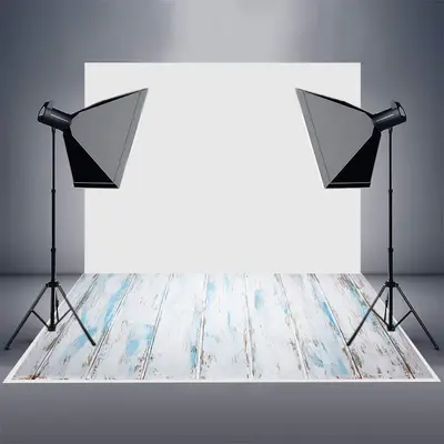 Retro White Blue Brown Stripe Wood Rubber Floor Mat - Aperturee