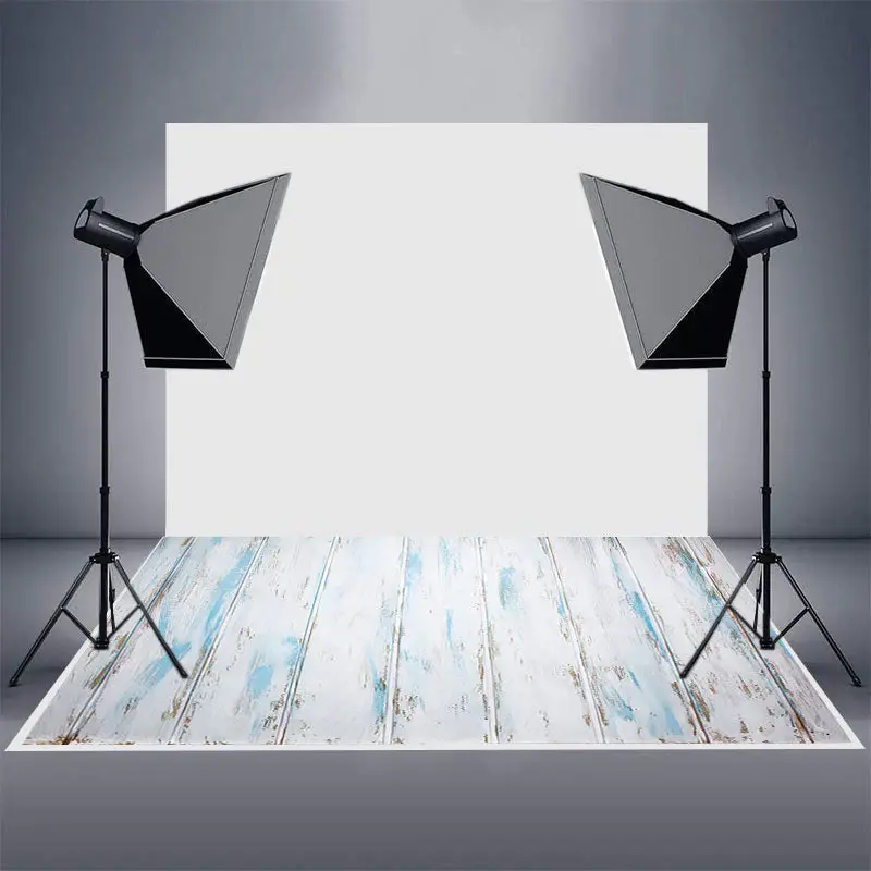 Retro White Blue Brown Stripe Wood Rubber Floor Mat - Aperturee