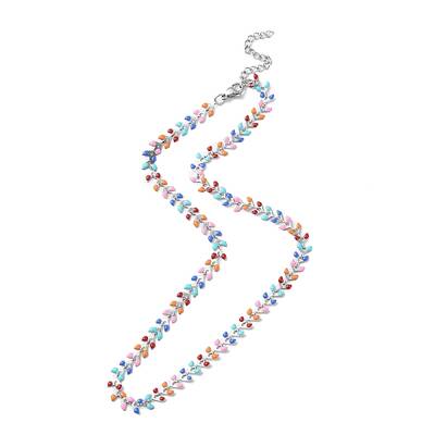 Enamel Ear of Wheat Link Chain Necklace