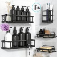 Adhesive Shower Shelves, Rustproof Stainless Steel,Large Capacity Bathroom Organizer and Storage,No Drilling Shower Caddy Rac...
