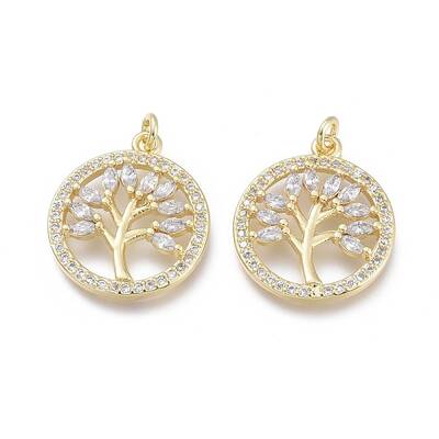 Brass Micro Pave Cubic Zirconia Pendants