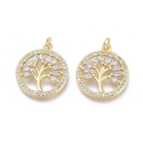 Brass Micro Pave Cubic Zirconia Pendants