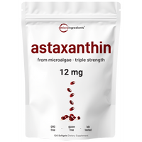 Micro Ingredients Astaxanthin 12mg, 120 softgels, tanning pills, Strength Carotenoids Skin Supplement w. 100% Natural Astaxan...