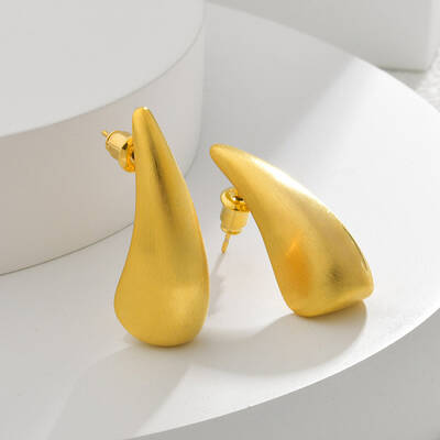 Teardrop Brass Stud Earrings