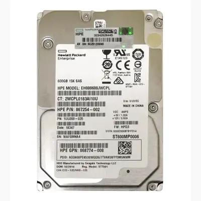 EH000600JWCPL HP 600GB 12Gb/s SAS 15000 3.5-inch Hard Drive