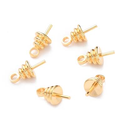 Brass Cup Pearl Peg Bails Pin Pendants