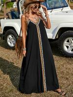 Women's Ethnic Pattern Dress, Casual Bohemian Sleeveless Dress for Summer Beach Holiday Vacation, Ladies Clothes for All Seas...