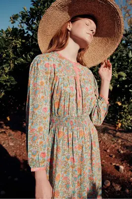 Women maxi dress Diane - Water Flower Pink | Size: S (36)
