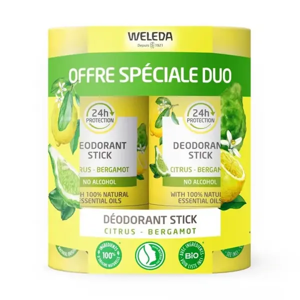 Weleda Deodorant Stick Citrus Bergamot 2X50g