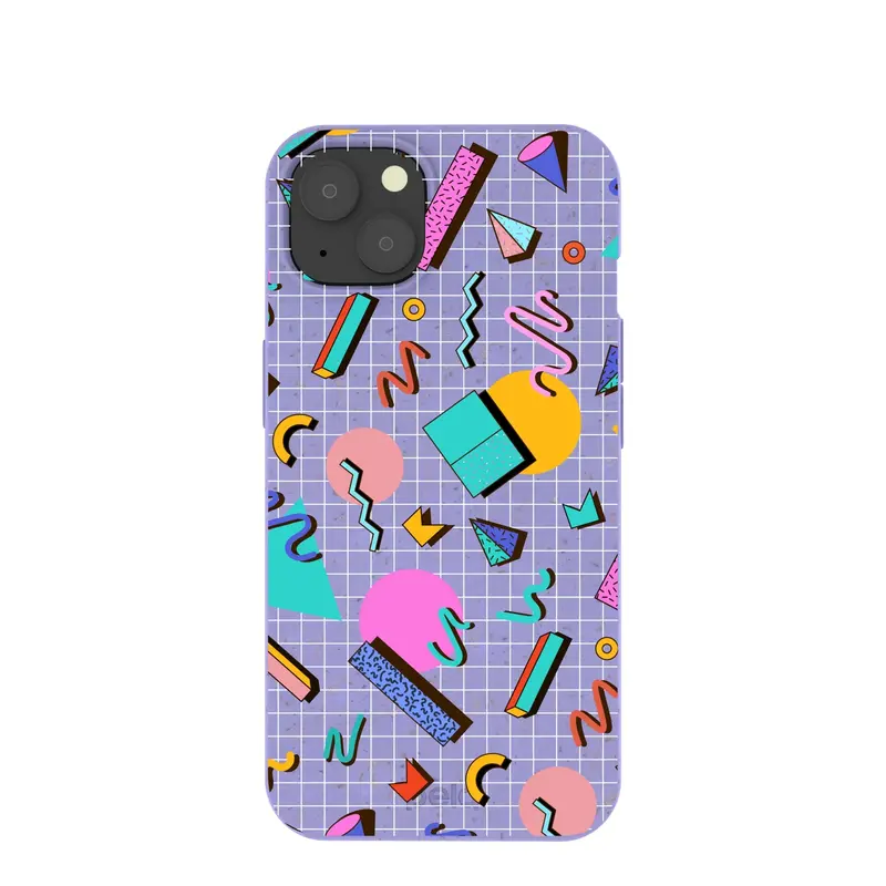 Lavender Retro Grid iPhone 13 Case