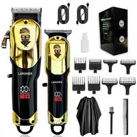 LARGNER Hair Clippers for Men Professional Cordless Beard Trimmer & Electric Razor Shavers with LED Display, 8 Piece Recharge...