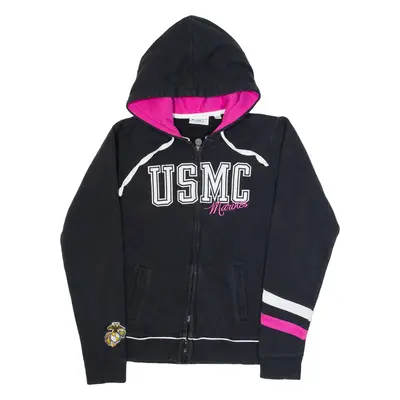 CHAMPION USMC Marines Womens Black Hoodie Full Zip USA S