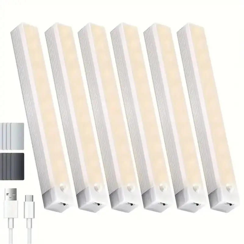 Motion-Sensor Under Cabinet Night Light, USB Rechargeable Wireless LED Night Light, Multi-functional LED Light for Wardrobe, ...