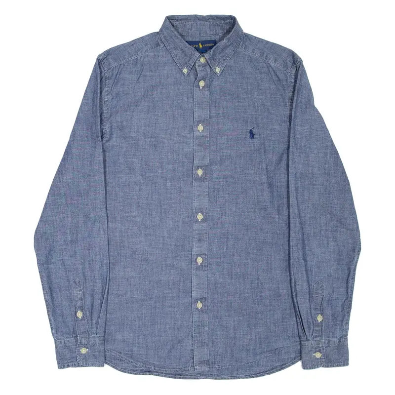 POLO RALPH LAUREN Boys Plain Shirt Blue Long Sleeve XL