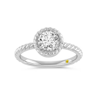 Soleil Lab Grown Solitiare Round Diamond Ring | 14K White Gold 1 CT. TW.