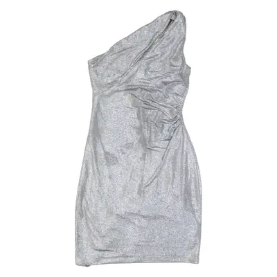 LAUREN RALPH LAUREN Womens Bodycon Dress Silver Sleeveless Midi UK 6