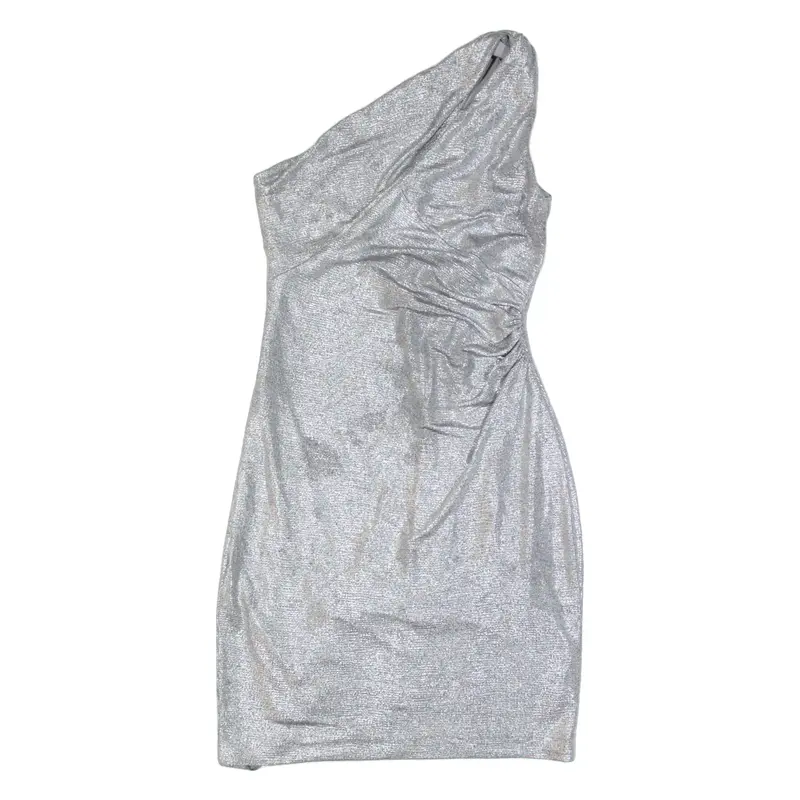 LAUREN RALPH LAUREN Womens Bodycon Dress Silver Sleeveless Midi UK 6