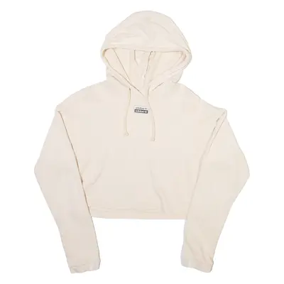 ADIDAS Crop Womens Cream Hoodie UK 8