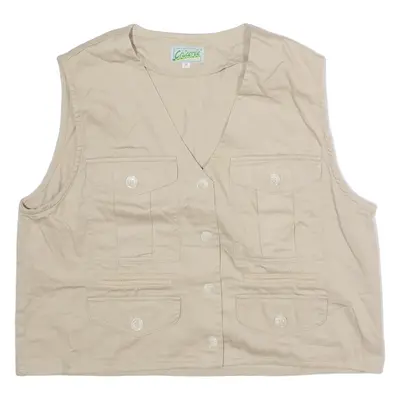 CHICOREE Womens Waistcoat Beige Twill 90s M