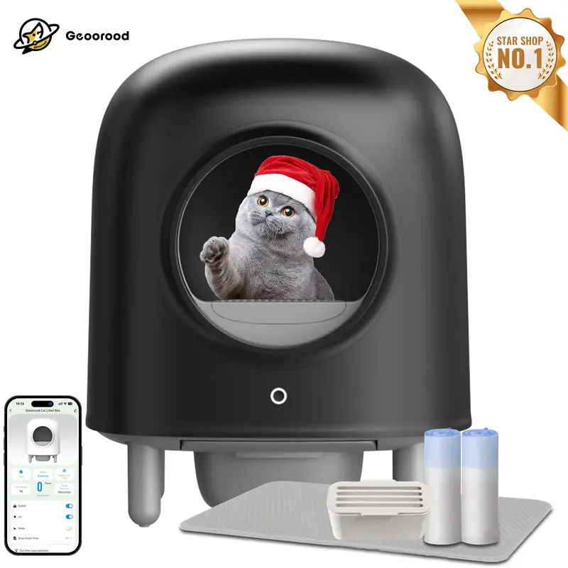 【GeooRood】Geoorood Self Cleaning Cat Litter Box, 60L Large Automatic Cat Litter Box for Multiple Cats with APP Control Od...