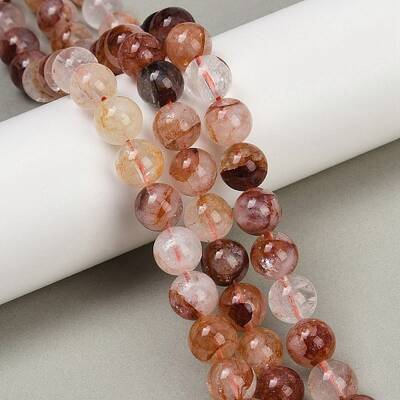 Natural Hematoid Quartz/Ferruginous Quartz Beads Strands
