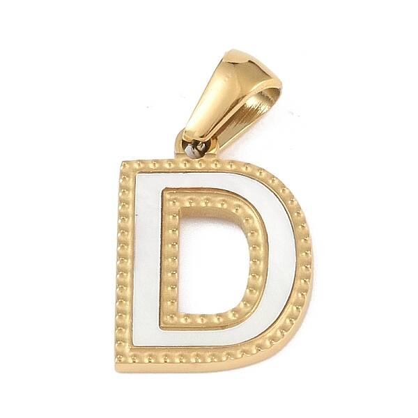 Natural White Shell Alphabet Pendants