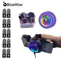 BlueWow 4-Finger Game Assist Trigger | Mobile Gaming Controller for PUBG & CODM