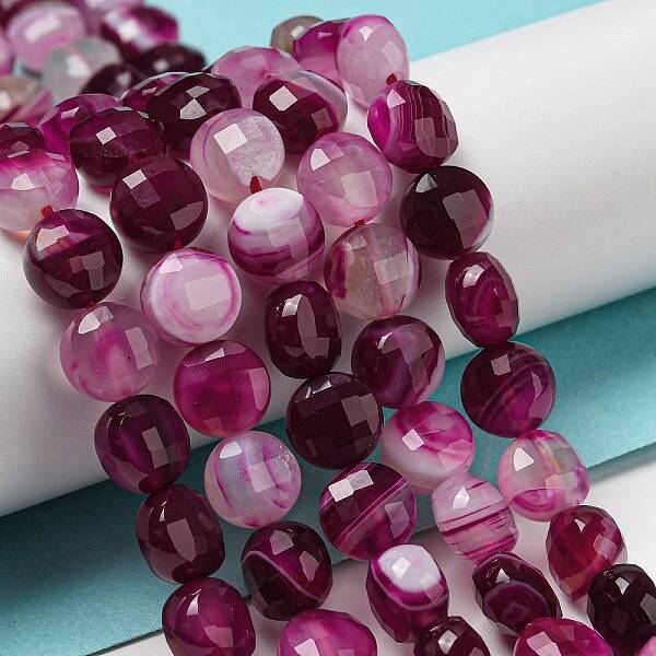 Natural Banded Agate Beads Strands