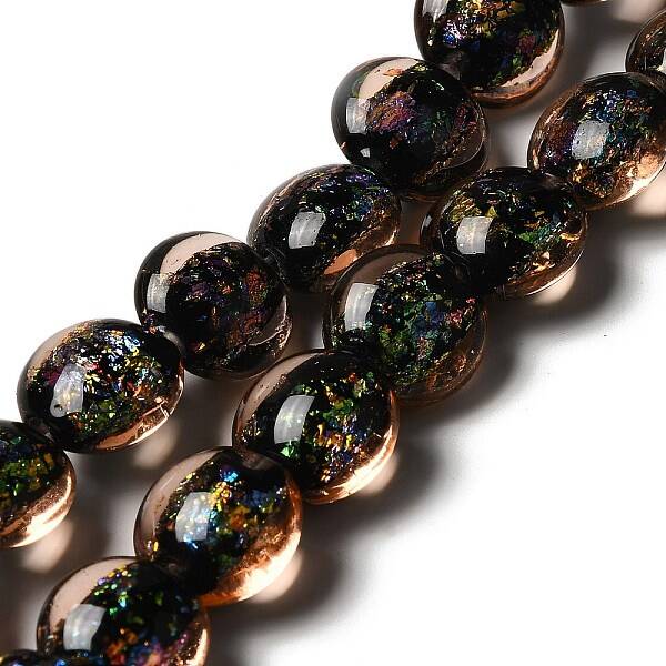 Handmade Dichroic Foil Glass Beads Strands