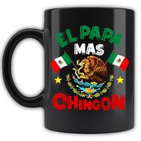 Custom El Papa Mas Chingon Coffee Mug, Dia De Las Padres For Mexican Dad, Fathers Day Gifts for Best Dad Ever Ceramic Mugs Dr...