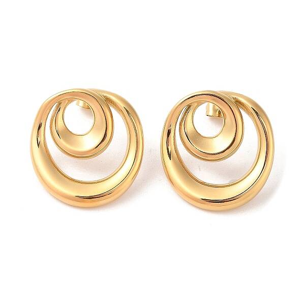 Ion Plating(IP) 304 Stainless Steel Stud Earrings for Women